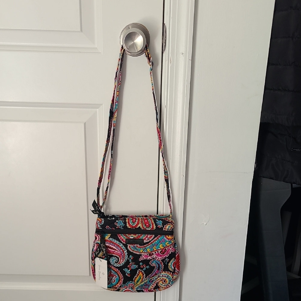 Vera Bradley Red and Pink Paisley Hippie Cross Body Bag